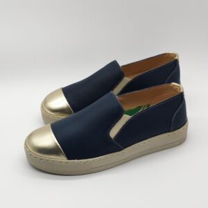 Ellen Navy/Gold Toe Cap